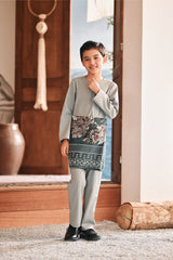 Baju Melayu Kids Teluk Belanga Modern Smart Fit - Slate Gray