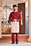 Baju Melayu Teluk Belanga Modern Smart Fit - Red Bud