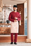 Baju Melayu Teluk Belanga Modern Smart Fit - Red Bud