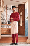 Baju Melayu Teluk Belanga Modern Smart Fit - Red Bud