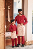 Baju Melayu Teluk Belanga Modern Smart Fit - Red Bud