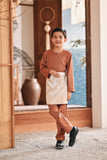 Baju Melayu Kids Teluk Belanga Modern Smart Fit - Coconut Shell