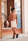 Baju Melayu Kids Teluk Belanga Modern Smart Fit - Coconut Shell