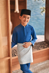 Baju Melayu Kids Luxury Bespoke Fit - Deep Water Blue