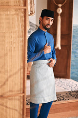 Baju Melayu Luxury Bespoke Fit - Deep Water Blue