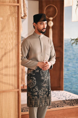 Baju Melayu Luxury Bespoke Fit - Elephant Grey