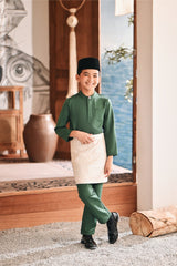 Baju Melayu Kids Luxury Bespoke Fit - Bayou Green