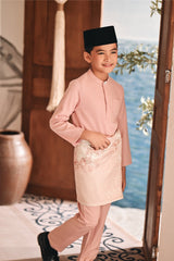 Baju Melayu Kids Luxury Bespoke Fit - Coral Cloud