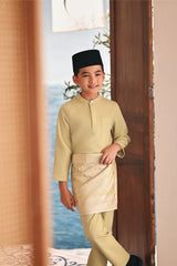 Baju Melayu Kids Luxury Bespoke Fit - Bog Green