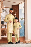 Baju Melayu Kids Luxury Bespoke Fit - Bog Green