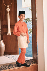 Baju Melayu Kids Luxury Bespoke Fit - Orange