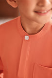 Baju Melayu Kids Luxury Bespoke Fit - Orange