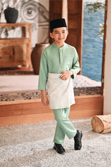 Baju Melayu Kids Luxury Bespoke Fit - Mint