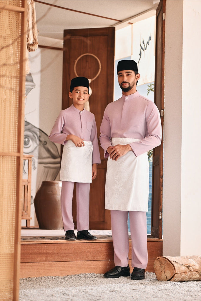 Baju Melayu Luxury Bespoke Fit Lilac - Main Image