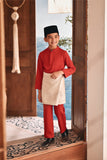 Baju Melayu Kids Luxury Bespoke Fit - Scarlet Red