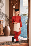 Baju Melayu Kids Luxury Bespoke Fit - Scarlet Red