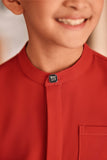 Baju Melayu Kids Luxury Bespoke Fit - Scarlet Red