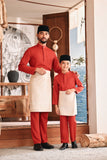 Baju Melayu Luxury Bespoke Fit - Scarlet Red