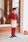 Baju Melayu Kids Luxury Bespoke Fit - Burgundy Red