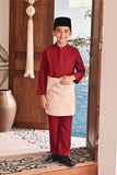 Baju Melayu Kids Luxury Bespoke Fit - Burgundy Red