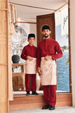 Baju Melayu Luxury Bespoke Fit - Burgundy Red