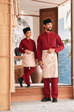 Baju Melayu Luxury Bespoke Fit - Burgundy Red