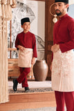 Baju Melayu Kids Luxury Bespoke Fit - Burgundy Red