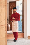 Baju Melayu Luxury Bespoke Fit - Burgundy Red