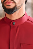 Baju Melayu Luxury Bespoke Fit - Burgundy Red