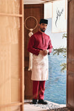 Baju Melayu Luxury Bespoke Fit - Burgundy Red