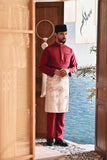 Baju Melayu Luxury Bespoke Fit - Burgundy Red