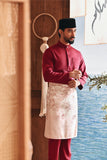 Baju Melayu Luxury Bespoke Fit - Burgundy Red