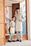 Baju Melayu Teluk Belanga Modern Smart Fit - Pigeon Gray