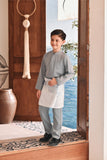 Baju Melayu Kids Luxury Bespoke Fit - Limestone