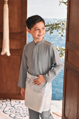 Baju Melayu Kids Luxury Bespoke Fit - Limestone