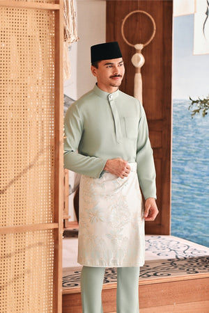 Baju Melayu Luxury Bespoke Fit - Baby Mint