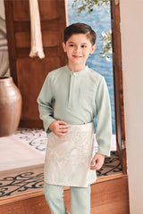 Baju Melayu Kids Luxury Bespoke Fit - Baby Mint