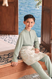 Baju Melayu Kids Luxury Bespoke Fit - Baby Mint