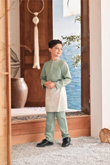 Baju Melayu Kids Luxury Bespoke Fit - Basil