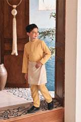 Baju Melayu Kids Luxury Bespoke Fit - Misted Yellow