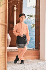 Baju Melayu Kids Luxury Bespoke Fit - Fresh Apricot