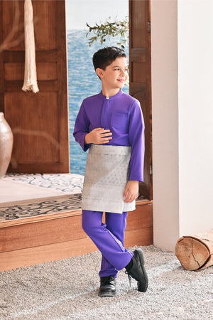 Baju Melayu Kids Luxury Bespoke Fit - Royal Purple