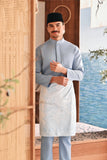 Baju Melayu Luxury Bespoke Fit - Fog Blue