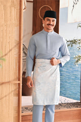 Baju Melayu Luxury Bespoke Fit - Fog Blue