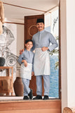 Baju Melayu Kids Luxury Bespoke Fit - Fog Blue