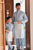 Baju Melayu Luxury Bespoke Fit - Fog Blue