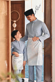 Baju Melayu Kids Luxury Bespoke Fit - Fog Blue