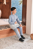 Baju Melayu Kids Luxury Bespoke Fit - Fog Blue