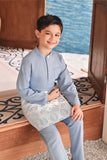 Baju Melayu Kids Luxury Bespoke Fit - Fog Blue