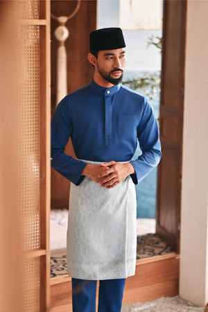 Baju Melayu Luxury Bespoke Fit - Dark Blue